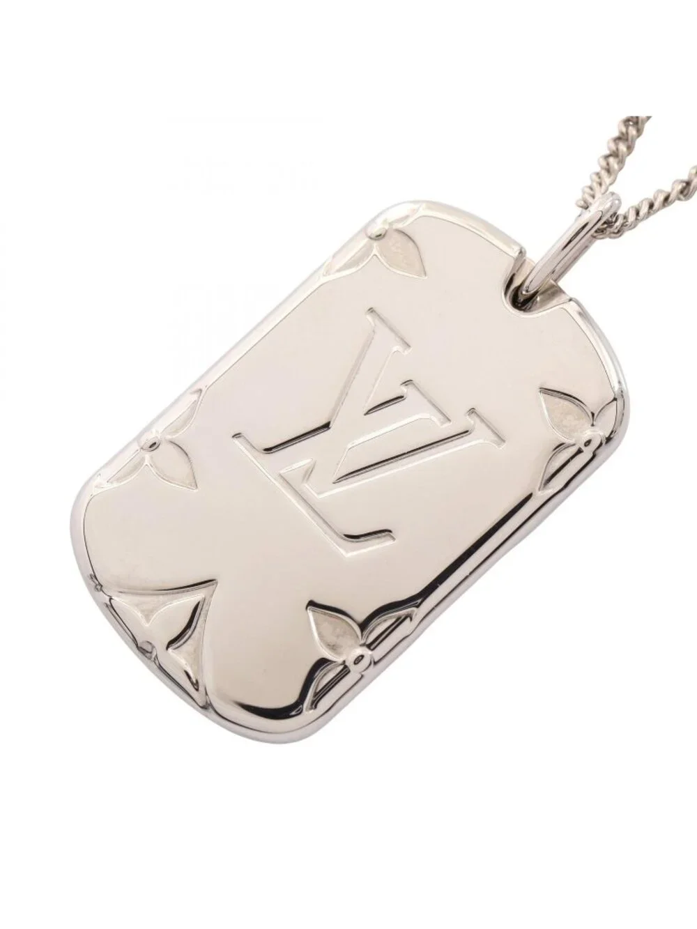 Louis Vuitton Necklace Locket Monogram Silver